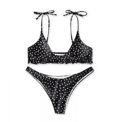 Polka Dot Thong Bikini Set
