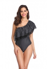 2019 Polka Dot One Piece Of Swimwear With Lace