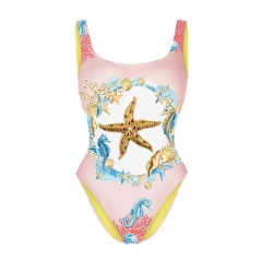 Basic Patten Starfish Prints Swimsuit