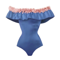 Pink Floral Trims Swimsuit