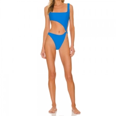 One Shoulder Cut Out Swimsuit