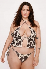 Plus Size Recycled  Triangle Bikini Set With Sarong